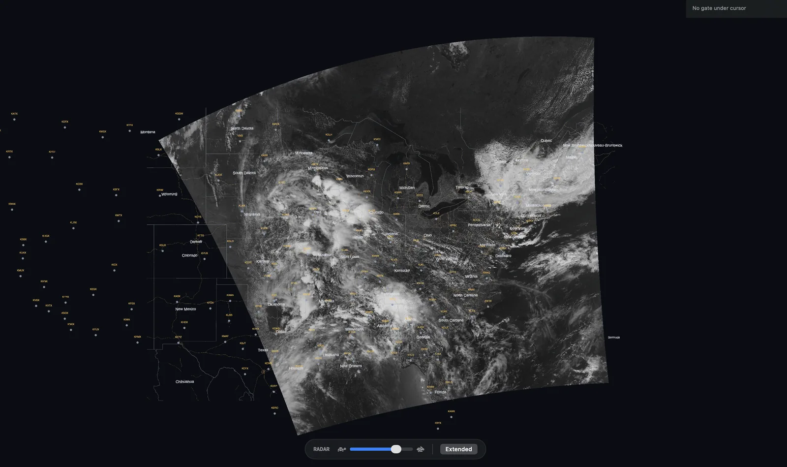 A VIIRS satellite swath rendered as a tilted parallelogram of high-detail grayscale cloud imagery across the western United States.